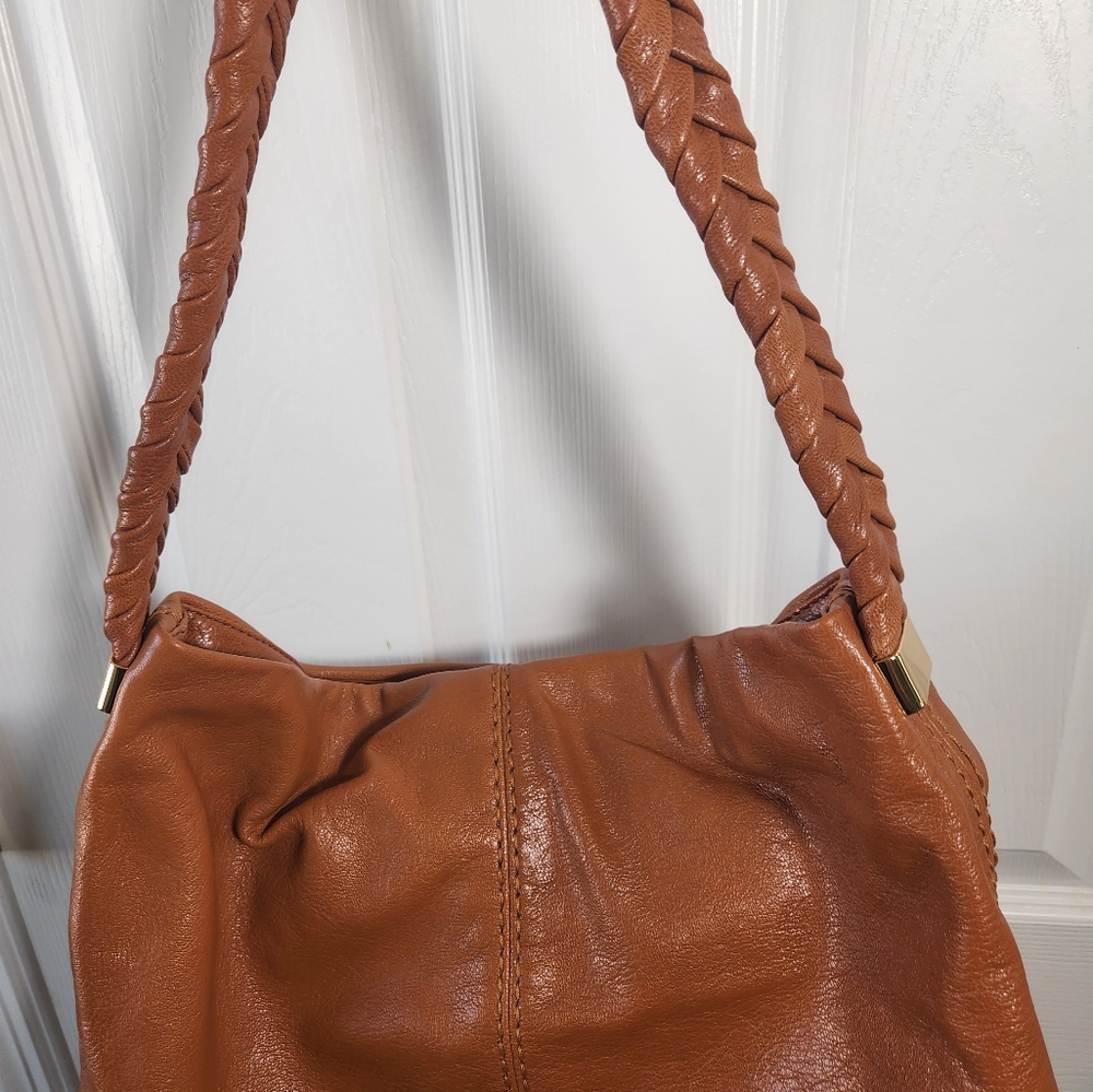 Antonio Melanie Thandie Shoulder Saddle Bag Magnetic Closure Braided Handle - Picture 6 of 11